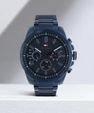 Tommy Hilfiger Decker Chronograph Blue Dial Blue Steel Strap Watch for Men - 1791560 Authentic Buy Shop Now