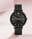 Emporio Armani Kappa Black Dial Black Mesh Strap Watch for Women - AR11252 Authentic Buy Shop Now