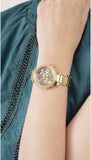 Guess Solstice Diamonds Gold Dial Gold Steel Strap Watch for Women - GW0403L2 Authentic Buy Shop Now
