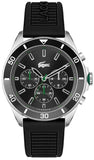 Lacoste Tiebreaker Chronograph Black Dial Black Silicone Strap Watch for Men - 2011152 Authentic Buy Shop Now