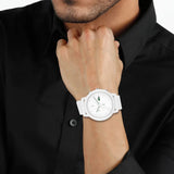 Lacoste 12.12 Chronograph White Dial White Silicon Strap Watch for Men - 2011246 Authentic Buy Shop Now