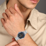 Lacoste Tiebreaker Chronograph Black Dial Silver Steel Strap Watch for Men - 2011155 Authentic Buy Shop Now