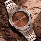 D1 Milano Ultra Thin Brown Dial Gold Steel Strap Watch for Unisex - D1-UTBJ10 Authentic Buy Shop Now