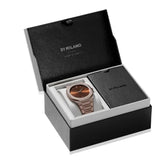 D1 Milano Ultra Thin Brown Dial Gold Steel Strap Watch for Unisex - D1-UTBJ10 Authentic Buy Shop Now