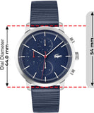 Lacoste Replay Chronograph Blue Dial Blue Leather Strap Watch for Men - 2011176 Authentic Buy Shop Now