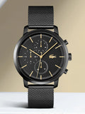 Lacoste Replay Black Dial Black Steel Strap Watch for Men - 2011194 Authentic Buy Shop Now