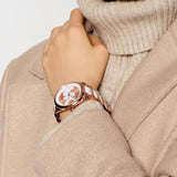 Michael Kors Janelle Three Hand Rose Gold Dial Two Tone Steel Strap Watch For Women - MK7134 Authentic Buy Shop Now