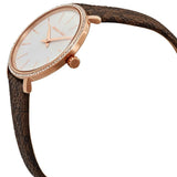 Michael Kors Pyper Quartz Silver Dial Brown Leather Strap Watch for Women - MK1036 Authentic Buy Shop Now