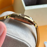 Michael Kors Empire Three Hand Gold Dial Brown Leather Strap Watch for Women - MK4721 Authentic Buy Shop Now