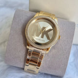 Michael Kors Tibby Three Hand Gold Dial Gold Steel Strap Watch For Women - MK6879 Authentic Buy Shop Now