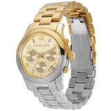 Michael Kors Runway Chronograph Gold Dial Two Tone Steel Strap Watch For Women - MK7329 Authentic Buy Shop Now