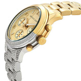 Michael Kors Runway Chronograph Gold Dial Two Tone Steel Strap Watch For Women - MK7329 Authentic Buy Shop Now