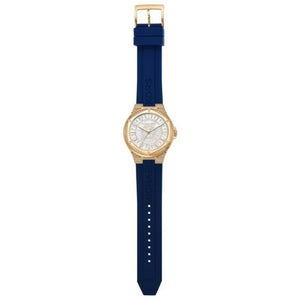 Michael Kors Lennox Three Hand White Dial Blue Silicone Strap Watch For Women - MK7333 Authentic Buy Shop Now