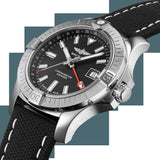 Breitling Avenger Automatic GMT 43 Black Dial Black Nylon Strap Watch for Men - A32397101B1X1 Authentic Buy Shop Now
