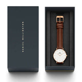 Daniel Wellington Classic Suffolk White Dial Brown Leather Strap Watch For Men - DW00100122 Authentic Buy Shop Now