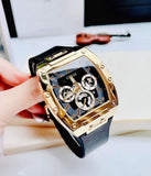 Guess Phoenix Multifunction Black Dial Black Leather Strap Watch for Men - GW0202G1 Authentic Buy Shop Now