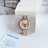 Michael Kors Portia Three-Hand Crystals Gold Dial Gold Steel Strap Watch for Women - MK4602 Authentic Buy Shop Now