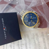 Tommy Hilfiger Blaze Chronograph Blue Dial Silver Steel Strap Watch for Men - 1792031 Authentic Buy Shop Now