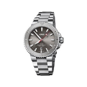 Oris Aquis Date Relief Grey Dial Silver Steel Strap Watch for Men - 0173377304153-0782405PEB Authentic Buy Shop Now