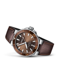 Oris Aquis Date Brown Dial Brown Leather Strap Watch for Men - 0173377304152-0752412EB Authentic Buy Shop Now
