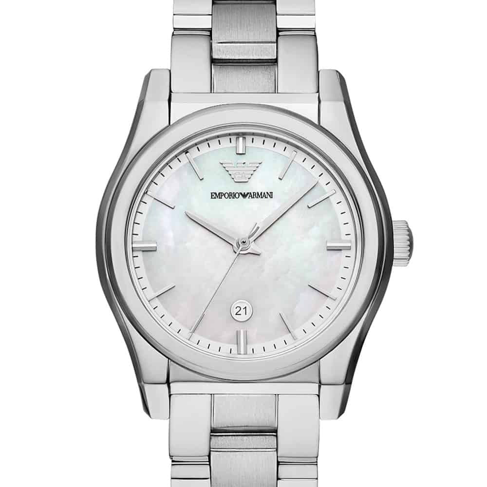 Emporio Armani Federica Mother of Pearl Dial Silver Steel Strap Watch For Women - AR11557 Authentic Buy Shop Now
