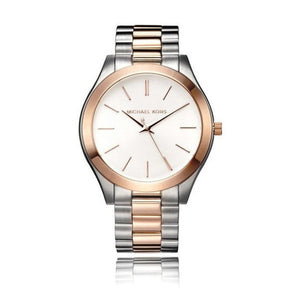 Michael Kors Slim Runway White Dial Two Tone Steel Strap Watch for Women - MK3204 Authentic Buy Shop Now