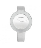 Calvin Klein Chic Silver Dial White Leather Strap Watch for Women - K7N23UP8 Authentic Buy Shop Now
