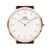 Daniel Wellington Classic Oxford White Dial Two Tone NATO Strap Watch For Men - DW00100001 Authentic Buy Shop Now