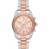 Michael Kors Lexington Chronograph Rose Gold Dial Two Tone Steel Strap Watch For Women - MK7219 Authentic Buy Shop Now
