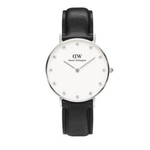 Daniel Wellington Classy Sheffield White Dial Black Leather Strap Watch For Women - DW00100080 Authentic Buy Shop Now