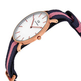 Daniel Wellington Classic Winchester White Dial Three Tone Nylon Strap Watch For Women - DW00100033 Authentic Buy Shop Now