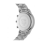 Daniel Wellington Iconic Chronograph Link Black Dial Silver Steel Strap Watch For Men - DW00100645 Authentic Buy Shop Now