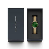 Daniel Wellington Petite Emerald Green Dial Gold Mesh Strap Watch For Women - DW00100481 Authentic Buy Shop Now