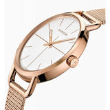 Calvin Klein Even White Dial Rose Gold Mesh Bracelet Watch for Women - K7B23626 Authentic Buy Shop Now