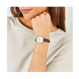 Daniel Wellington Classic Petite Sheffield White Dial Black Leather Strap Watch For Women - DW00100242 Authentic Buy Shop Now