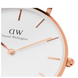 Daniel Wellington Petite Sheffield White Dial Black Leather Strap Watch For Women - DW00100174 Authentic Buy Shop Now