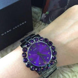 Marc Jacobs Amy Purple Dial Black Steel Strap Watch for Women - MBM3224 Authentic Buy Shop Now