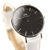 Daniel Wellington Classic Petite Bondi Black Dial White Leather Strap Watch For Women - DW00100284 Authentic Buy Shop Now
