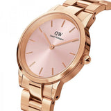 Daniel Wellington Iconic Link Pink Dial Rose Gold Steel Strap Watch For Women - DW00100335 Authentic Buy Shop Now