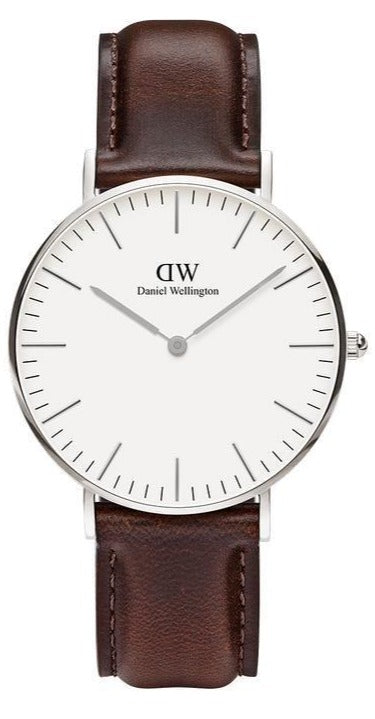 Daniel Wellington Classic Bristol White Dial Brown Leather Strap Watch For Women - DW00100056 Authentic Buy Shop Now