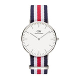 Daniel Wellington Classic Canterbury White Dial Two Tone NATO Strap Watch For Women - DW00100051 Authentic Buy Shop Now