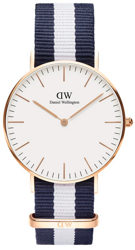 Daniel Wellington Classic Glasgow White Dial Two Tone NATO Strap Watch For Women - DW00100031 Authentic Buy Shop Now