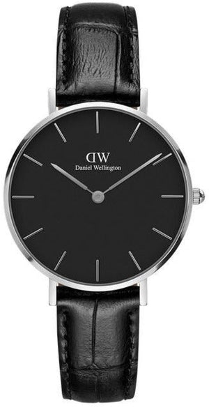 Daniel Wellington Classic Petite Reading Black Dial Black Leather Strap Watch For Women - DW00100179 Authentic Buy Shop Now