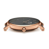 Daniel Wellington Classic Petite Sheffield Black Dial Black Leather Strap Watch For Women - DW00100224 Authentic Buy Shop Now
