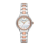 Emporio Armani Three Hand Quartz Mother of Pearl Dial Two Tone Steel Strap Watch For Women - AR11569 Authentic Buy Shop Now