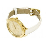Michael Kors Slim Runway Quartz Gold Dial White Leather Strap Watch For Women - MK2389 Authentic Buy Shop Now