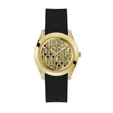 Guess Clarity Gold Dial Black Silicone Strap Watch for Women - GW0109L1 Authentic Buy Shop Now