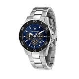 Maserati Competizione Chronograph Blue Dial Silver Steel Strap Watch For Men - R8873600009 Authentic Buy Shop Now