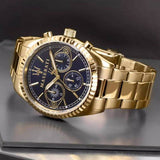 Maserati Competizione Chronograph Blue Dial Gold Steel Strap Watch For Men - R8853100026 Authentic Buy Shop Now