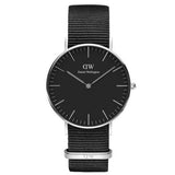 Daniel Wellington Classic Cornwall Quartz Black Dial Black Nylon Strap Watch For Women - DW00100151 Authentic Buy Shop Now